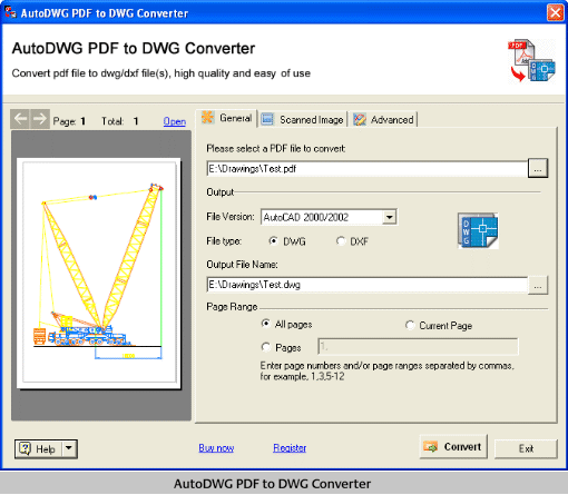 AutoDWG PDF to DWG Converter 2009