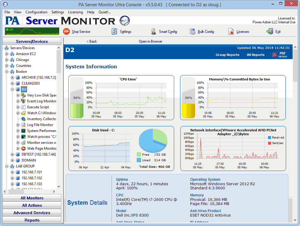 PA Server Monitor