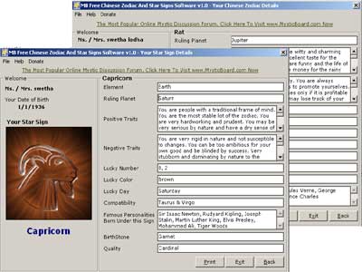 MB Free Chinese Zodiac and Star Signs