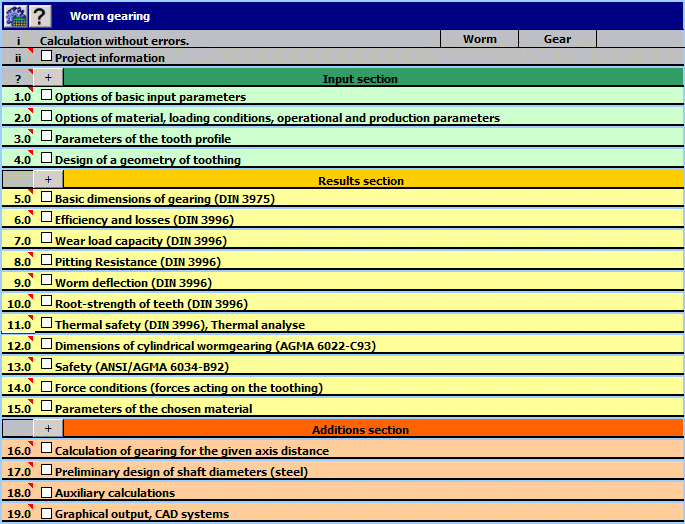 MITCalc - Worm Gear Calculation