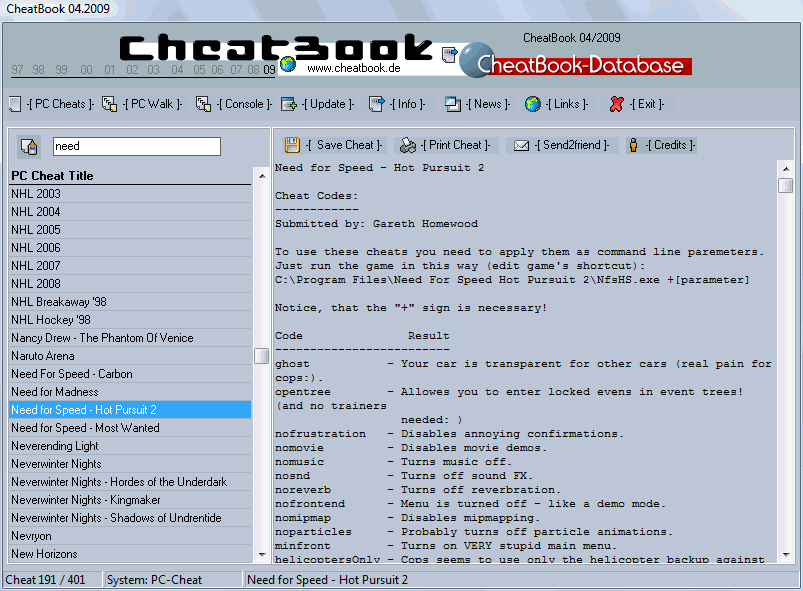 CheatBook Issue 04/2009