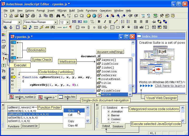 Antechinus JavaScript Editor