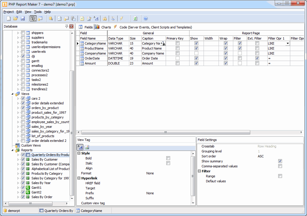 PHP Report Maker