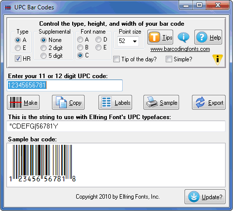 UPC Bar Codes