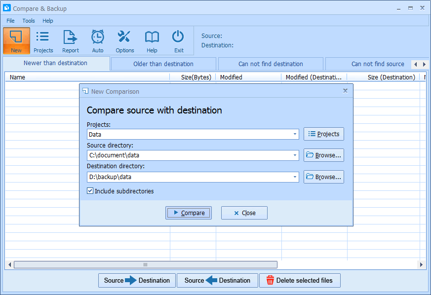 Compare & Backup