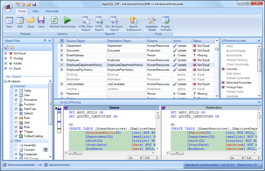 Apex SQL Diff