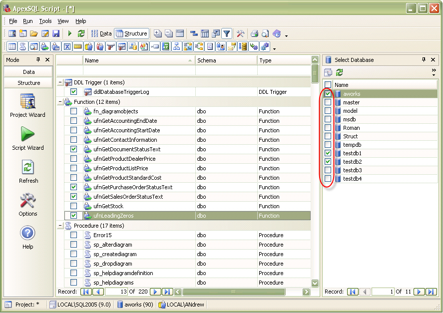 Apex SQL Script