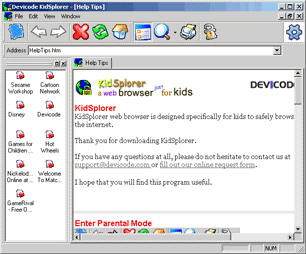 KidSplorer Web Browser