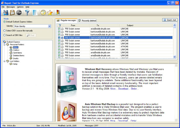 Repair Tool for Outlook Express