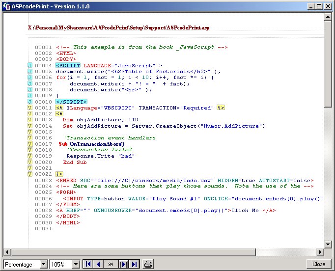 ASPcodePrint