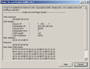 Wake-on-LAN Packet Sniffer