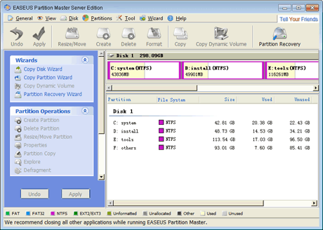 EASEUS Partition Master Server Edition