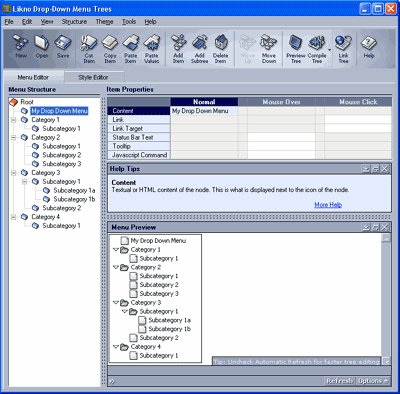 Likno Drop Down Menus Trees