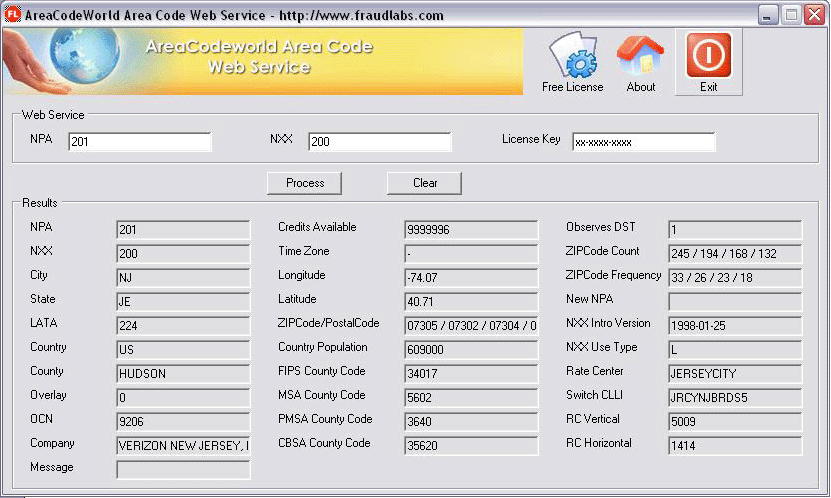 AreaCodeWorld Desktop Application