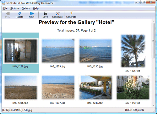 Html Web Gallery Creator