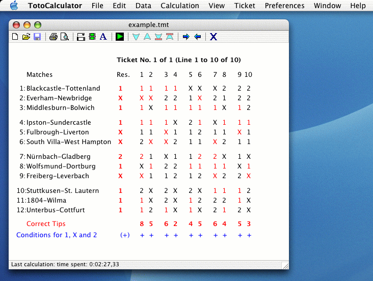 TotoCalculator for Mac OS X