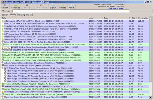 BidRobot eBay Auction Snipe & AutoSearch