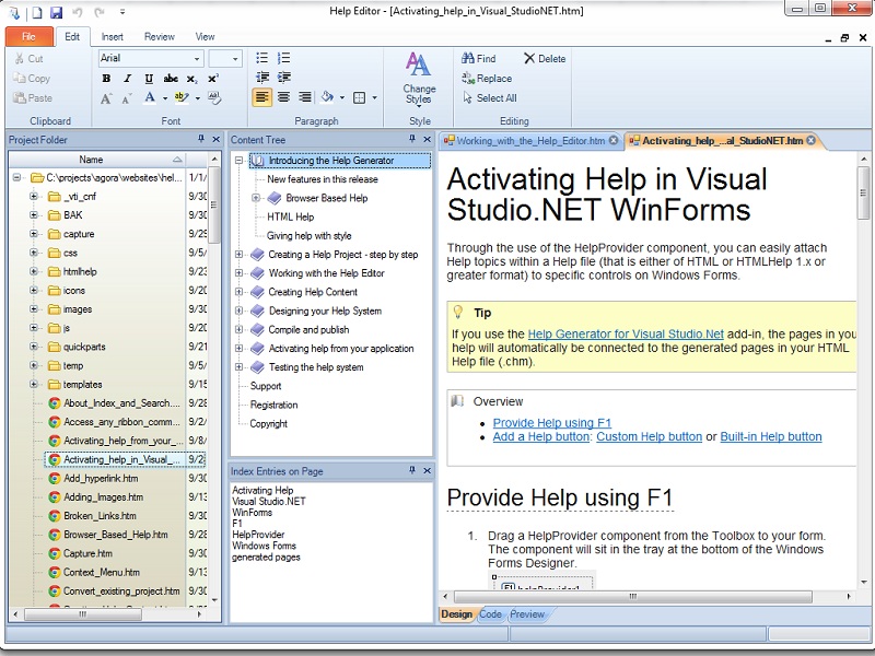 Help Generator for Visual Studio 2008