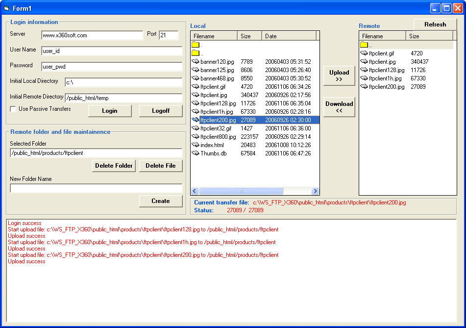 X360 Ftp Client ActiveX OCX (Team Developer)