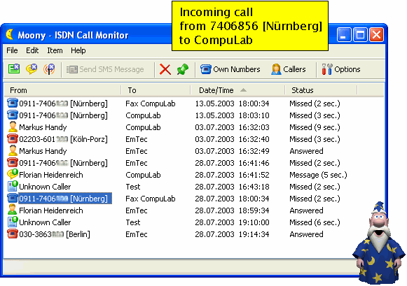 Moony ISDN Caller ID, Fax, Voicemail