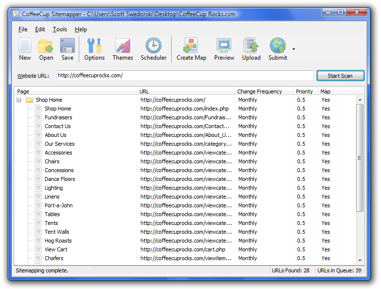 CoffeeCup Sitemapper