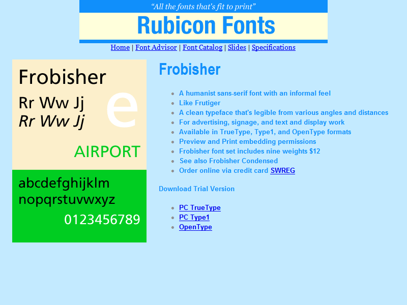 Frobisher Font OpenType