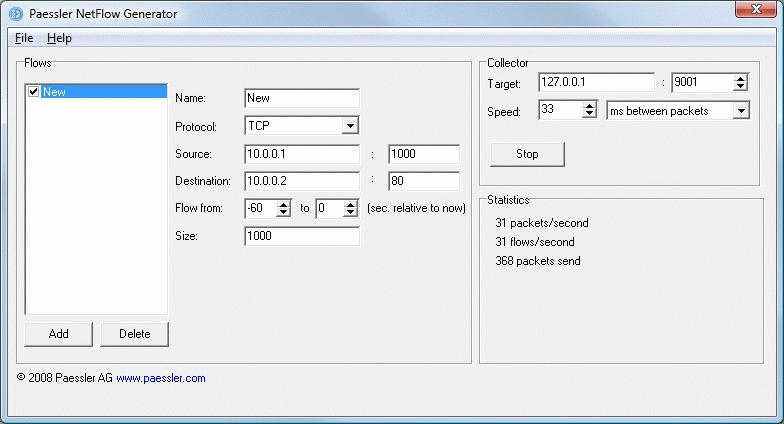 Paessler NetFlow Generator