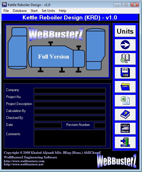 Kettle Reboiler Design (KRD)