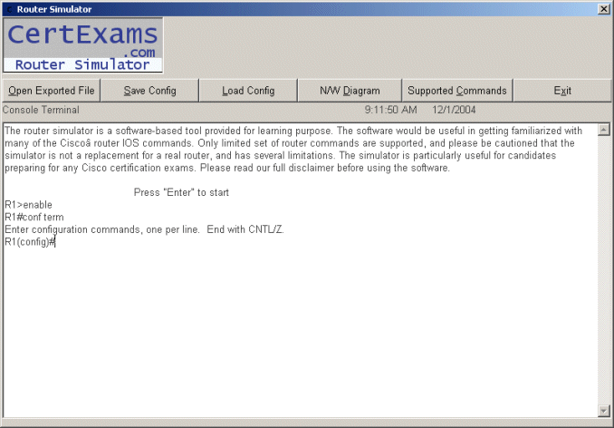 CertExams.com CCNA Network Simulator.