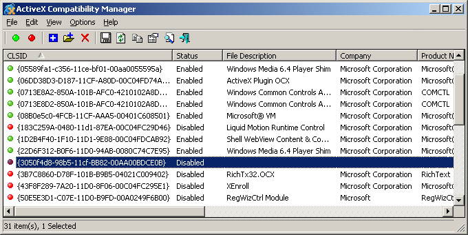 ActiveX Compatibility Manager