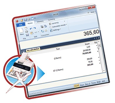 Deskcalc - Desktop adding machine