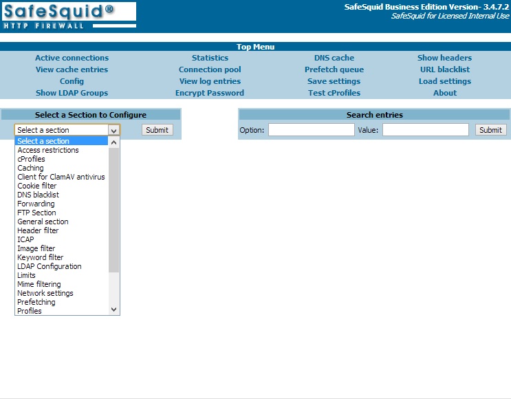 Content Filter Web Proxy SafeSquid