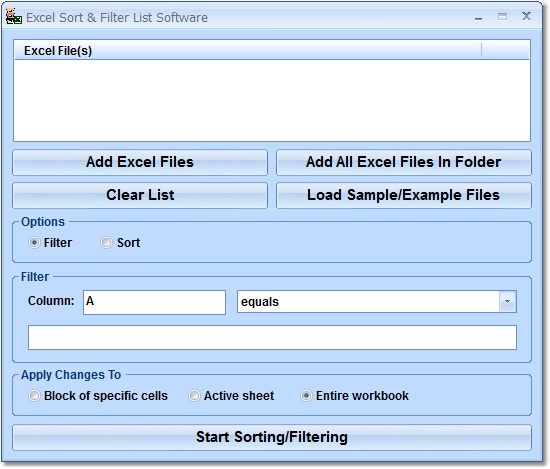 Excel Sort & Filter List Software