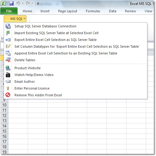 Excel MS SQL Server Import, Export & Convert Software