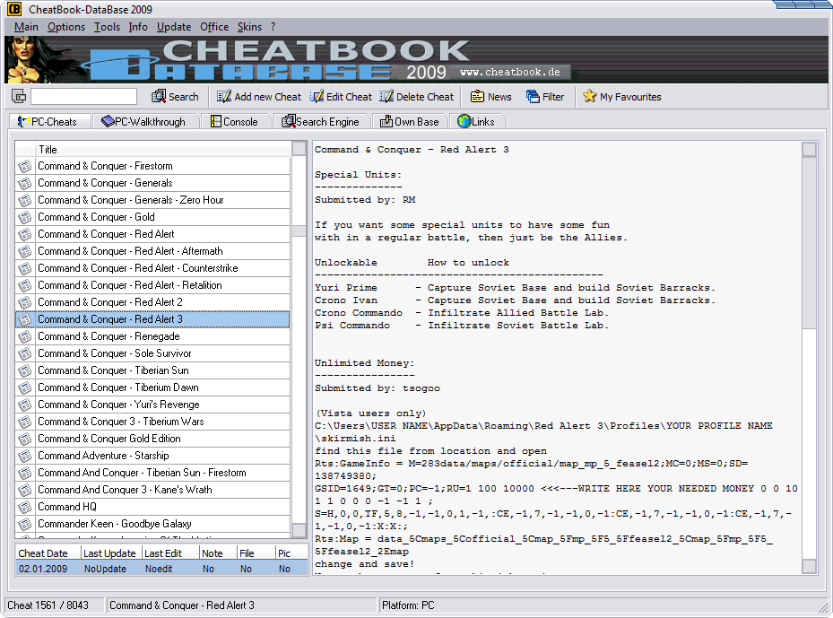 CheatBook-DataBase 2009