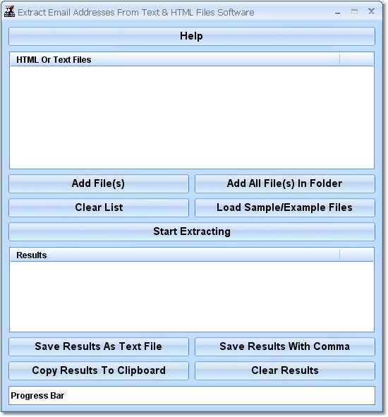 Extract Email Addresses From Text & HTML Files Software