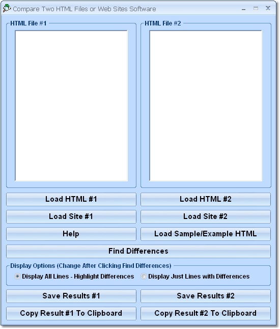 Compare Two HTML Files or Web Sites Software