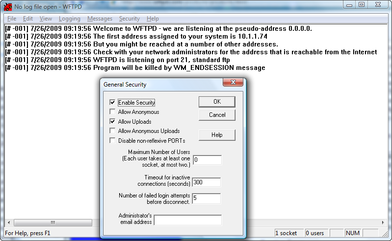 WFTPD - Windows FTP Server