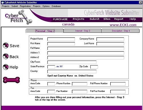 Cyberfetch Website Submitter