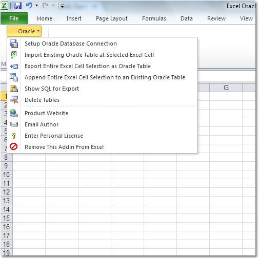 Excel Oracle Import, Export & Convert Software