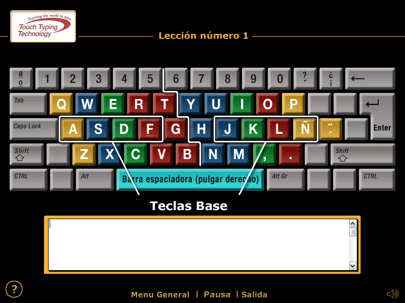 Touch Typing Technology Spanish course