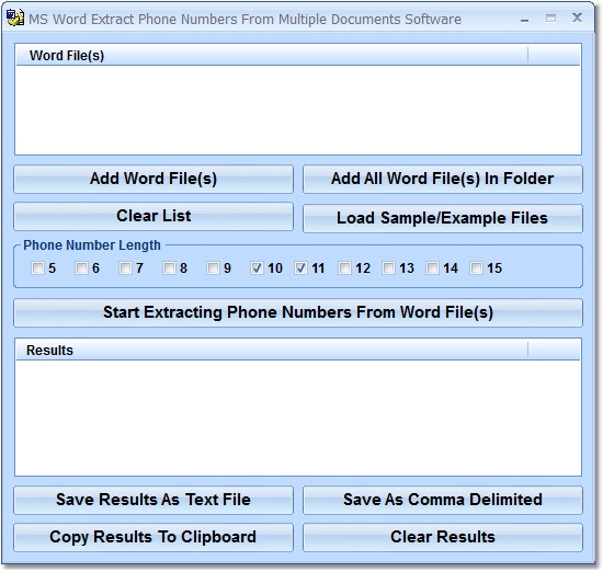 MS Word Extract Phone Numbers From Multiple Documents Software