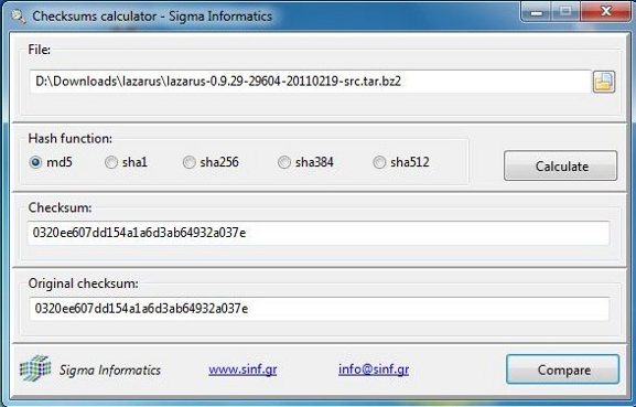 Checksums calculator