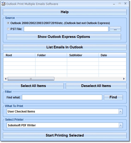 Outlook Print Multiple Emails Software