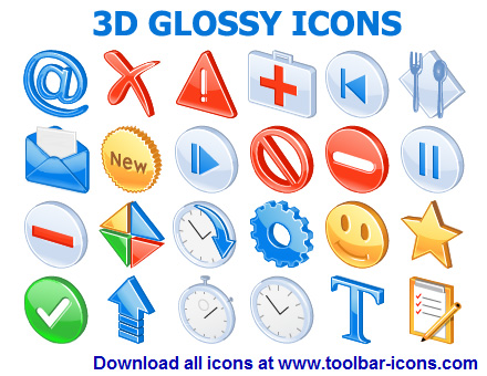 3D Glossy Icons