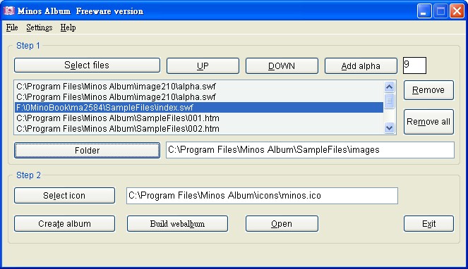 Minos Album Freeware Version