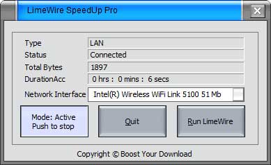 LimeWire SpeedUp Pro