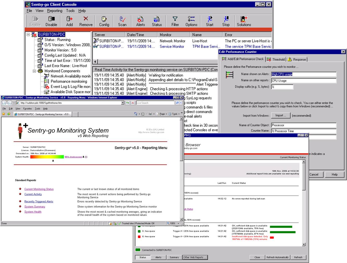 Sentry-go Quick Exchange Server Monitor