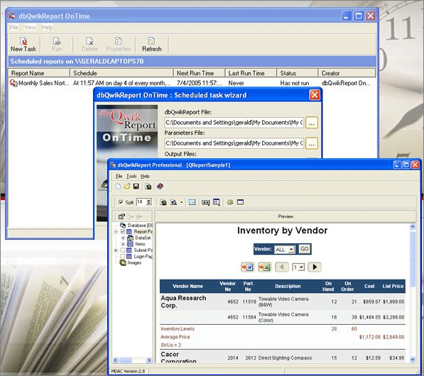 dbQwikReport OnTime Designer Pack