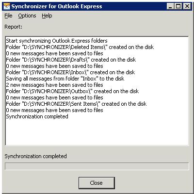 Message Synchronizer for Outlook Express